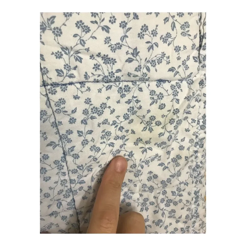 Vintage Petticoats & Pantaloons Holly Hobbie Style Quilt Handmade Red Blue